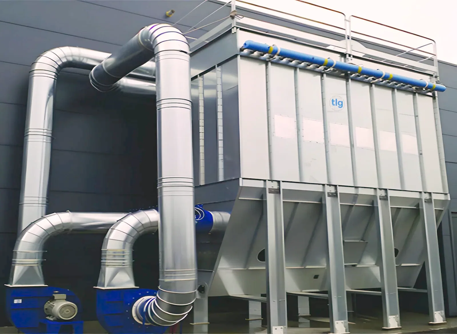 A TLG dust collection plant — filter bank and ducted extraction